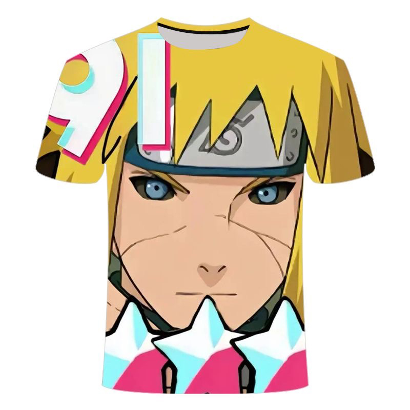 Men's Round Neck Short-Sleeve T-Shirt Top, Fashionable, Versatile, Casual, Trendy, Handsome, Printed Naruto T-Shirt