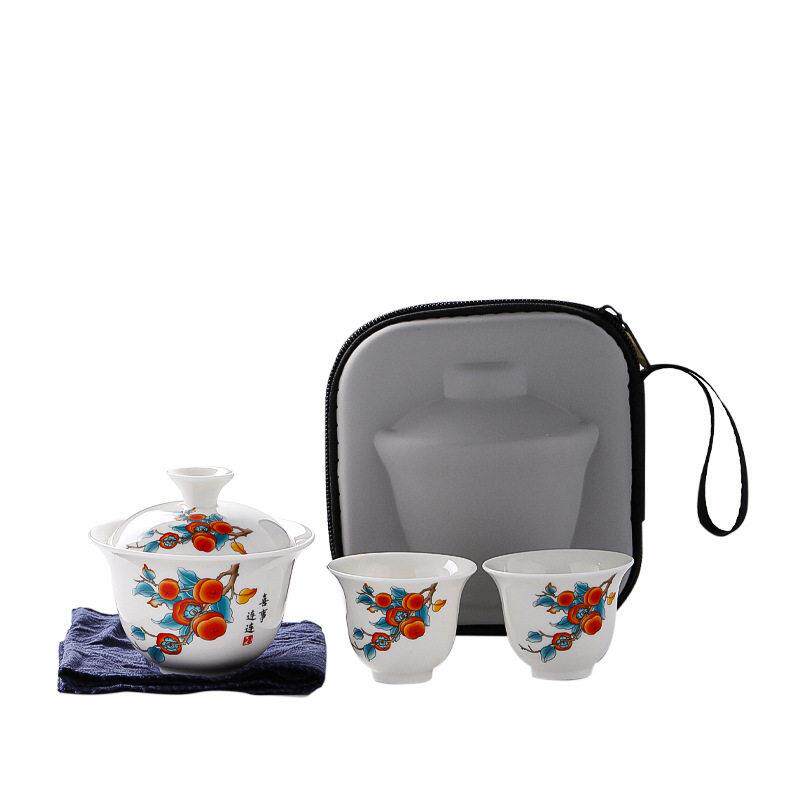 Travel tea set portable tea set one bowl two cups outdoor storage bag portable bag business gift LOGO