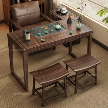 Living room balcony solid wood tea table home tea table
