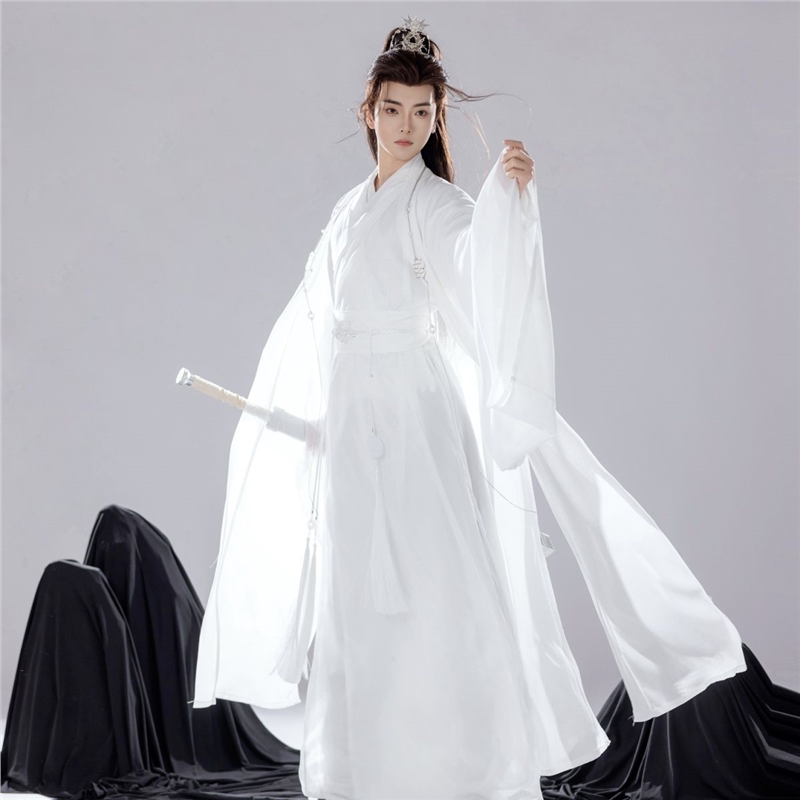 Hanfu Men's Fairy-Like Ancient Costume Men's Clothing Cosplay Outfit Gentleman Ancient Style Large-Sleeve Shirt Men's Swordsman Scholar Student All-Season Style