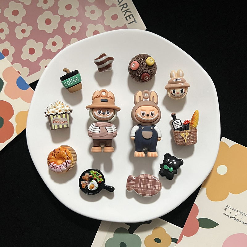 Crocs Shoe Accessories Pop Mart Brown Labubu 2025 New Model Labubu Shoe Charms Compatible with Crocs Shoe Clips