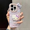 ins Milk-Colored Polka Dot Kt Cat Bow Suitable for Iphone16Promax Apple 17Pm Phone Case 15Promax New Model 11 Internet Celebrity 12 High-End 13 Popular Model for Women Plus Anti-Drop 14Pro