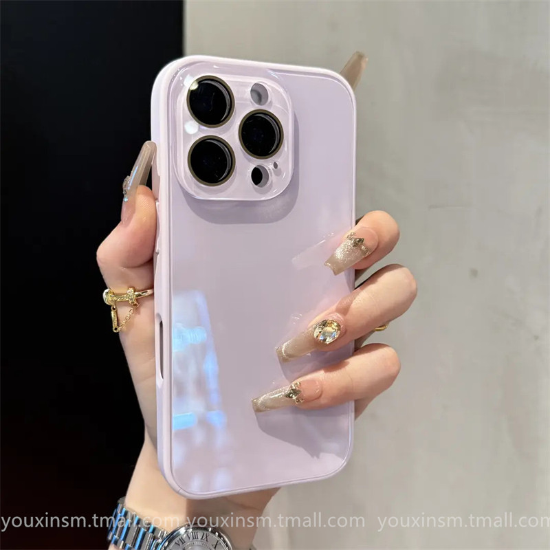 ins Summer Dopamine Original Glass Case for iPhone 16 Pro Max iPhone 15 Pro Max New Model 17Pm Popular 11 Internet Celebrity Unisex 13 Super Stylish 12 Full Coverage 14P Case