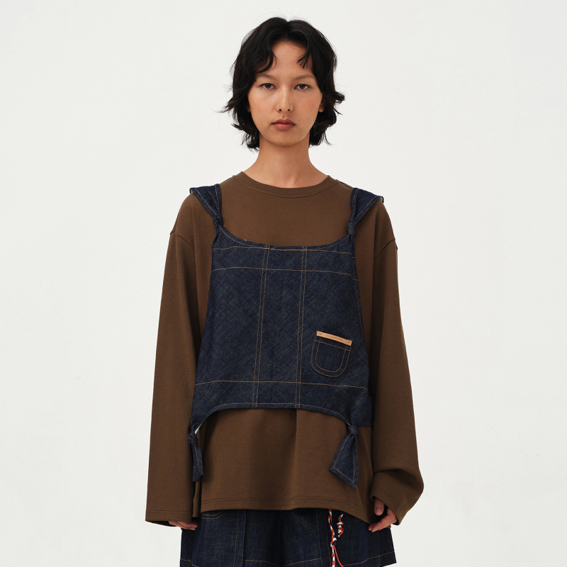 Shen Yue's Style/Half Made 26 Early Autumn New Product Tie-Up Denim Vest