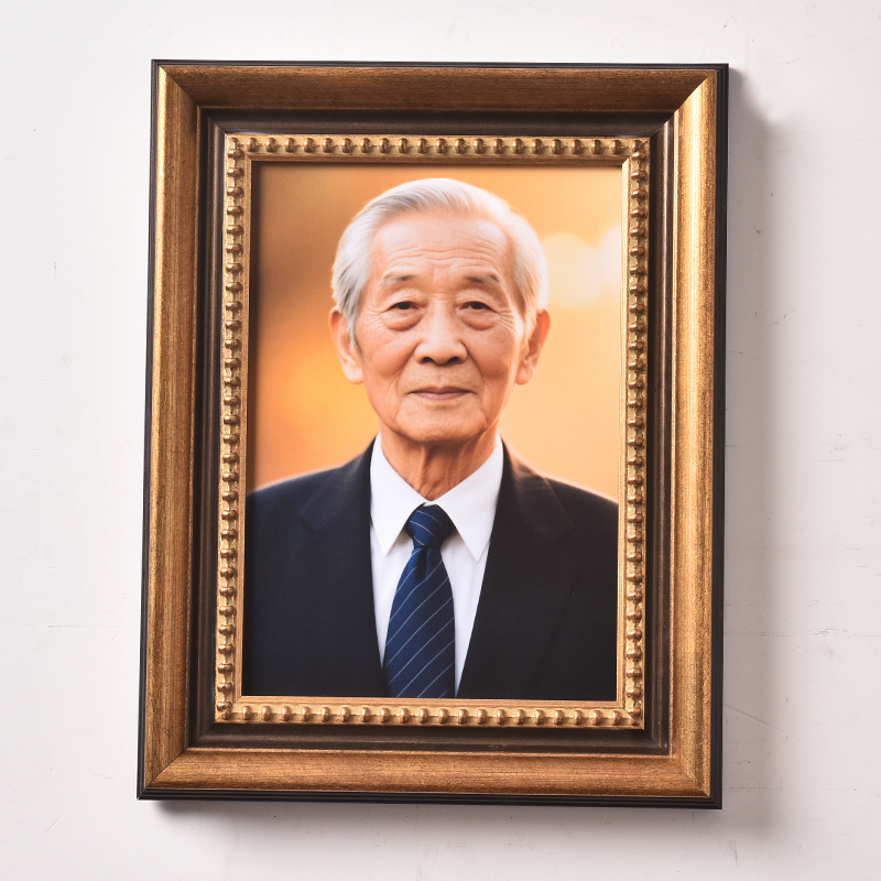High-End Solid Wood Photo Frame for Making and Framing Elderly People's Funeral Photos, A4 Photo Frame for Mourning Hall, Empty Frame for Display on Table or Wall