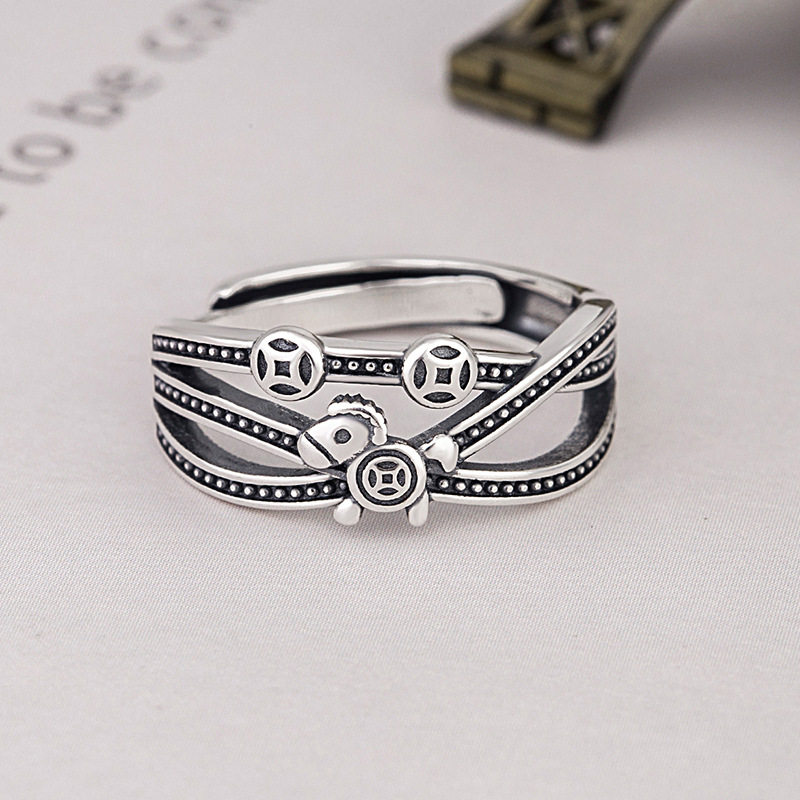 Ranji S925 sterling silver vintage open ring