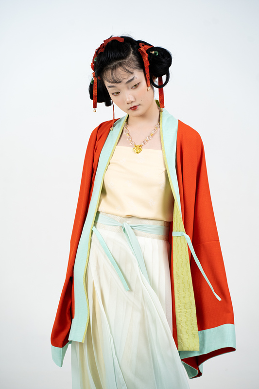 Yun Song Xue Original Song Dynasty [Orange Sea] Raccoon-Sleeve Hanfu Traditional Clothing