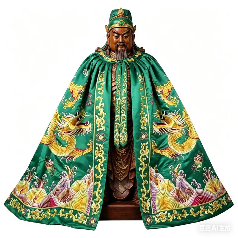 Buddhist Temple, Bodhisattva, God of Wealth, Guandi Temple, Buddha Statue, Shawl, Offering Cloak, Fine Embroidery, Full Gold Dragon Cape