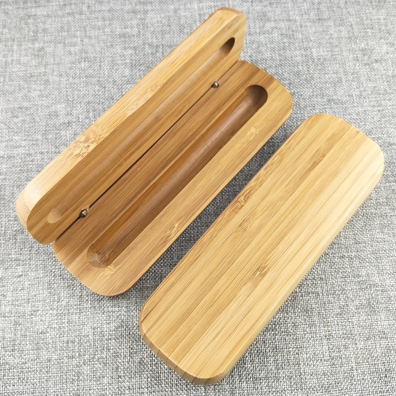 Bamboo solid wood pen box gift pen box factory direct sales retro stationery engraving laser engraving