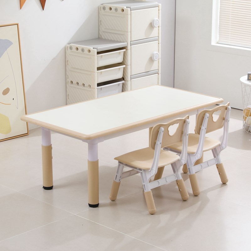 Kindergarten tables and chairs plastic liftable graffiti children's tables and chairs learning table painting eating game table