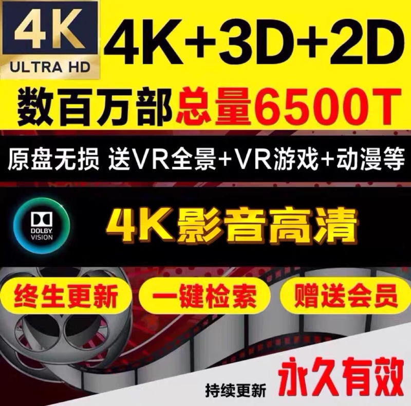 3D Movie Source Material Panoramic Sound Stereo Iso Original Disc Blu-Ray Vr Dolby Vision Ultra-Clear Projector