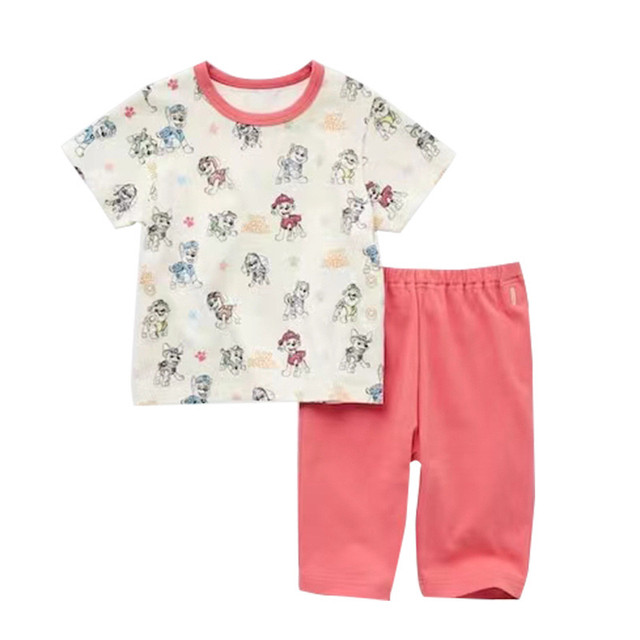 New cartoon dog team cute children's short-sleeved two-piece clothes set