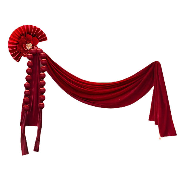 Wedding Room Decoration Set, Wedding Bedroom Headboard Background Wall Decoration, Double Happiness Character Garland, Complete Collection of Wedding Supplies