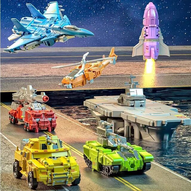 Yue Xing Sea, Land, and Air Transforming Robot 7-in-1 Airplane Tank King Kong Assembleable Combined Robot Toy for Children Boys