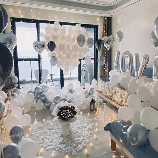 Confession and Proposal Surprise Setup Balloons for Boyfriend/Girlfriend Valentine's Day Romantic Background Decoration Scene Anniversary Decoration