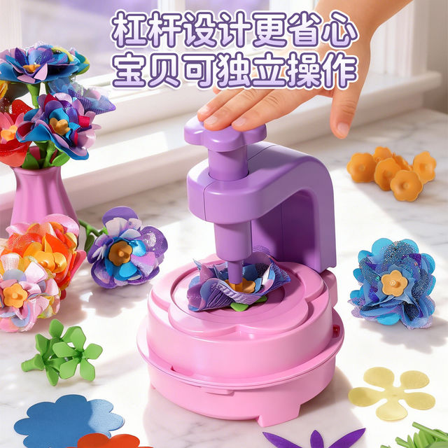 Children's DIY Floral Art Machine, Girls' Pretend Play Toy, Realistic Flower Bouquet, Suitable for Ages 6 and Above, Flower Making Kit, New Year Gift