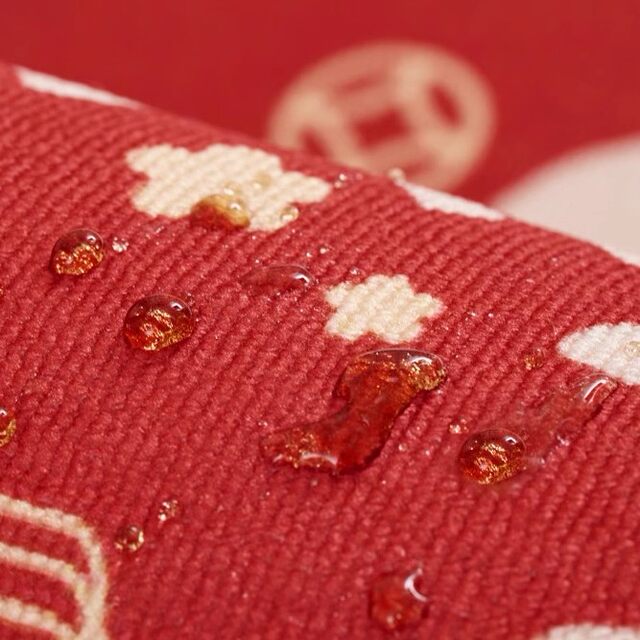 Red Year of the Horse Loop Pile Doormat, Stain-Resistant and Easy to Maintain, Entrance Mat, Outdoor Front Door Non-Slip Mat