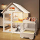 Household extra large free space indoor cat cage cat villa with cat litter box toilet one bedroom one living room one bathroom