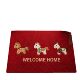 Red Year of the Horse Loop Pile Doormat, Stain-Resistant and Easy to Maintain, Entrance Mat, Outdoor Front Door Non-Slip Mat