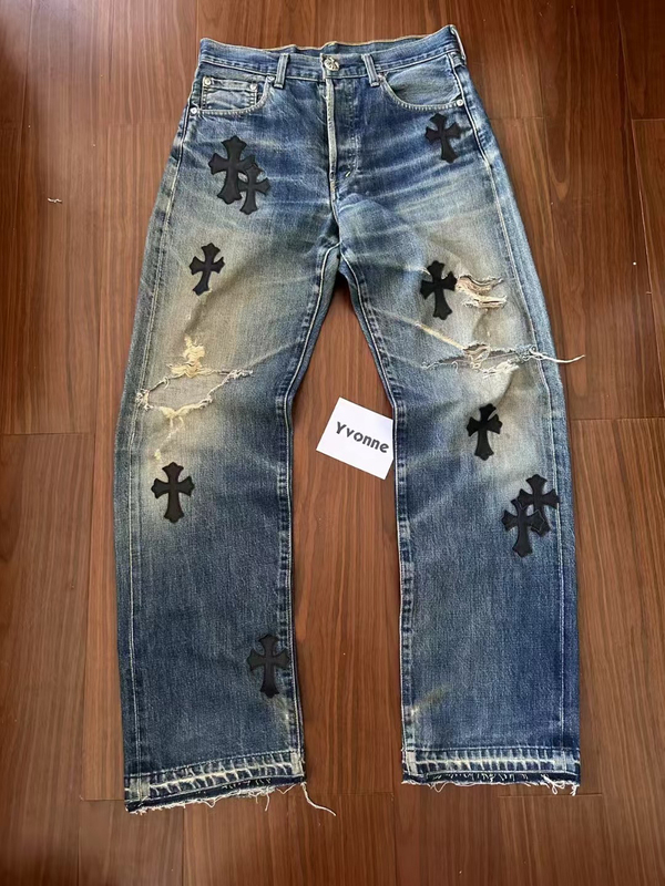 Independent Vintage 1-of-1 Washed Leather Patchwork Blue Denim Independent Vintage 1-of-1 Washed Leather Patchwork Blue Denim