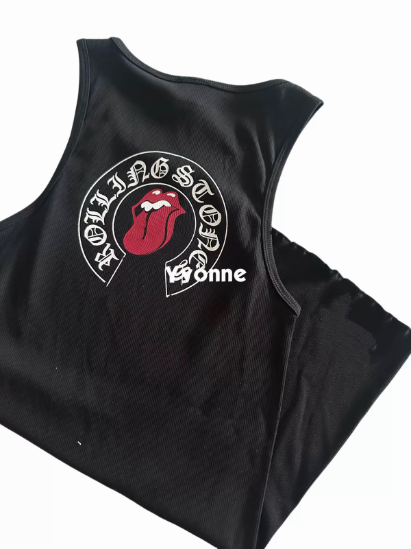 Autonomous Rare Rolling Stones Collaboration Red Tongue Vest Gd Same Style Slim Fit Versatile Unisex Casual Fashion