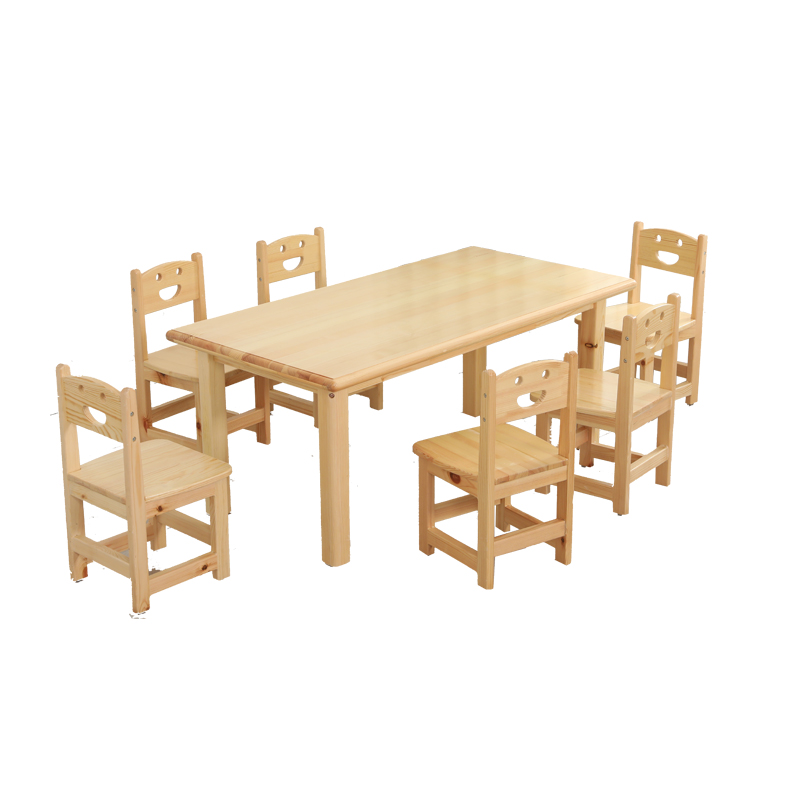 Kindergarten solid wood children's tables and chairs, writing tables, chairs, game tables, baby desks, study tables
