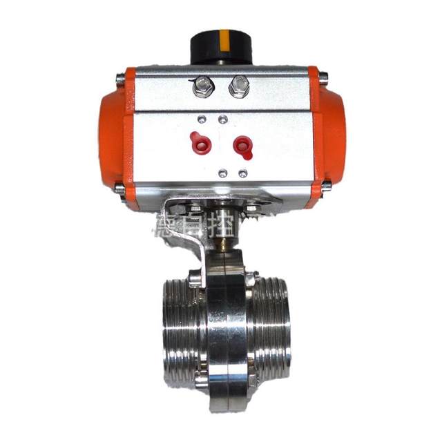 Zhanxude manufacturer produces 621-10 pneumatic sanitary grade external thread butterfly valve 25-219