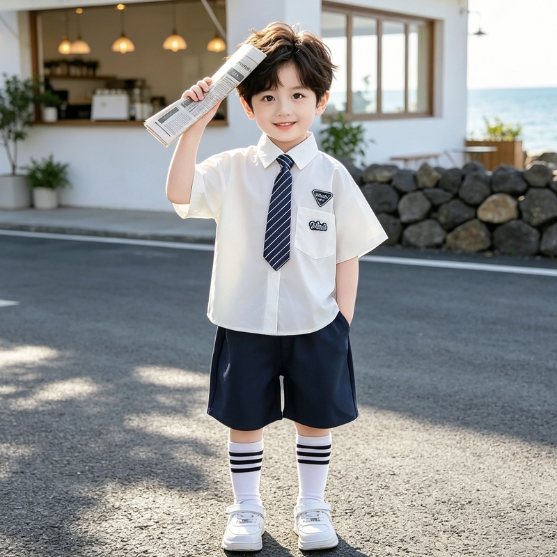 Boys' Summer Shirt Short-Sleeved Suit, Preppy Style Clothing, 2026 Summer New Model, Children's Day Performance Outfit Boys' Summer Shirt Short-Sleeved Suit, Preppy Style Clothing, 2026 Summer New Model, Children's Day Performance Outfit