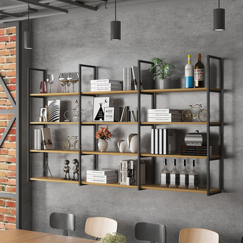 Wall shelf bookshelf wrought art partition display rack multi-layer shelf simple industrial style bar wine rack storage cabinet