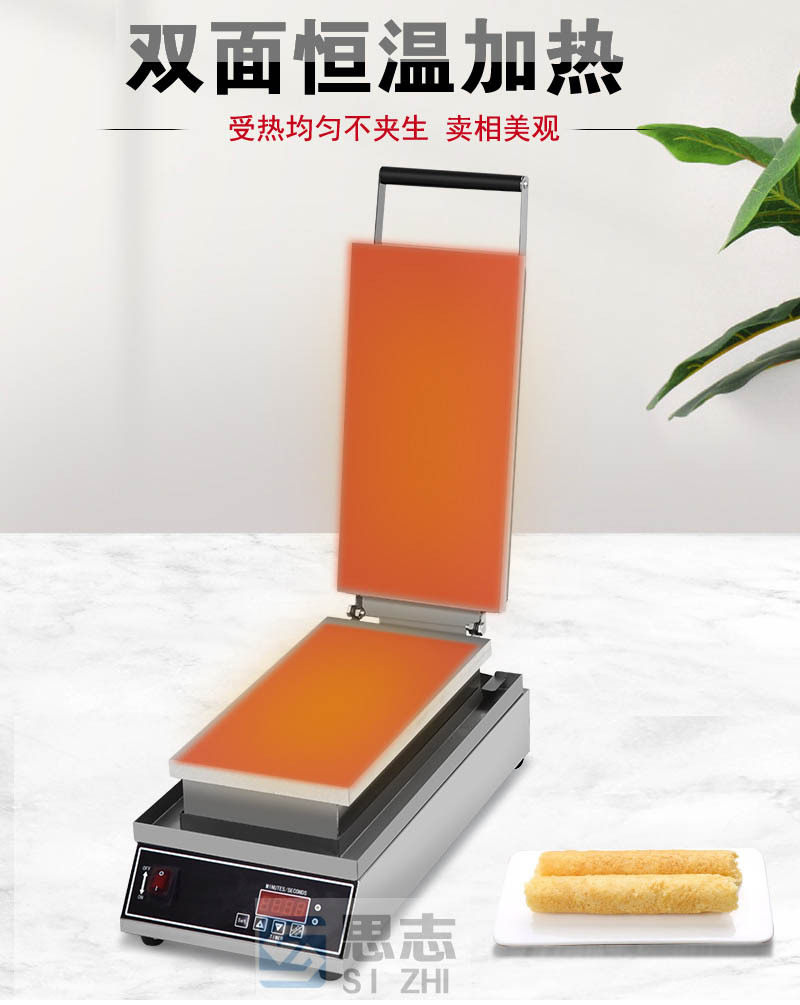 Яичный рулетик машина 思志商用数显板台湾蛋酥卷机长胚芽蛋卷机鸡蛋卷机电热脆皮机