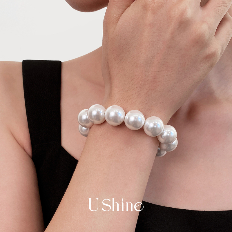 2026 New Large-Sized Australian White Pearl Bracelet, Aurora Light Luxury Niche High-End Elastic Cord Popular Bracelet for Women 2026 New Large-Sized Australian White Pearl Bracelet, Aurora Light Luxury Niche High-End Elastic Cord Popular Bracelet for Women