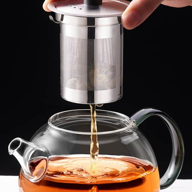 Glass Teapot, High Temperature Resistant, Large Capacity, Heat-Resistant Tea Kettle, Household Kettle, Tea Set, Single Pot