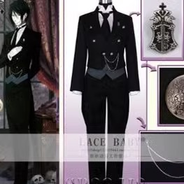 黒執事 セバスチャン タキシード コスプレ衣装 ブローチ付き