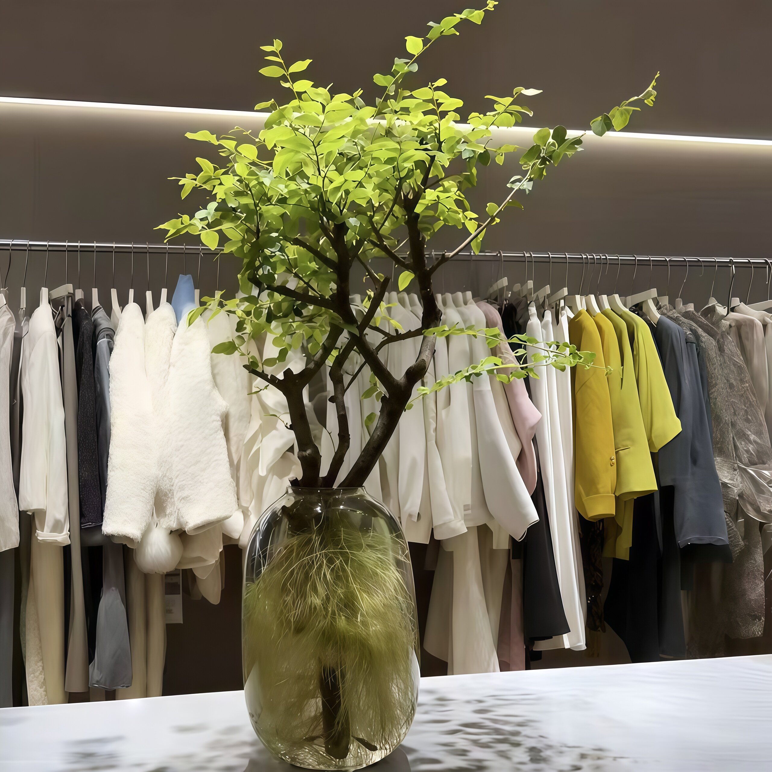 Hydroponic plants such as small-leaf privet, fresh-cut branches, flowers, green plants, green leaves, home soft furnishings, tea tables, ornaments, and balconies are easy to survive