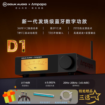Douk Audio D1 Bluetooth Amplifier Digital Screen Vu Meter with Pffb High-Pass Filter 300W Amplifier