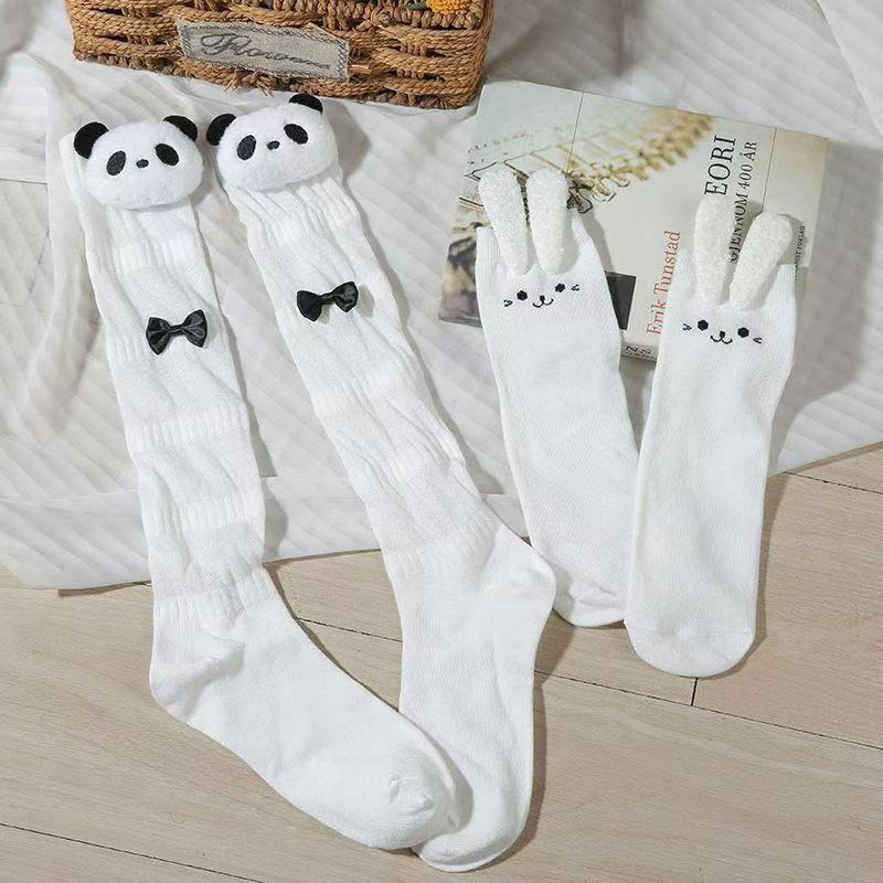 Japanese Jk Style Cute Bunny Ears and Tail Soft Girl Lolita Cotton Socks Bunny Sweet School Style Girl Socks