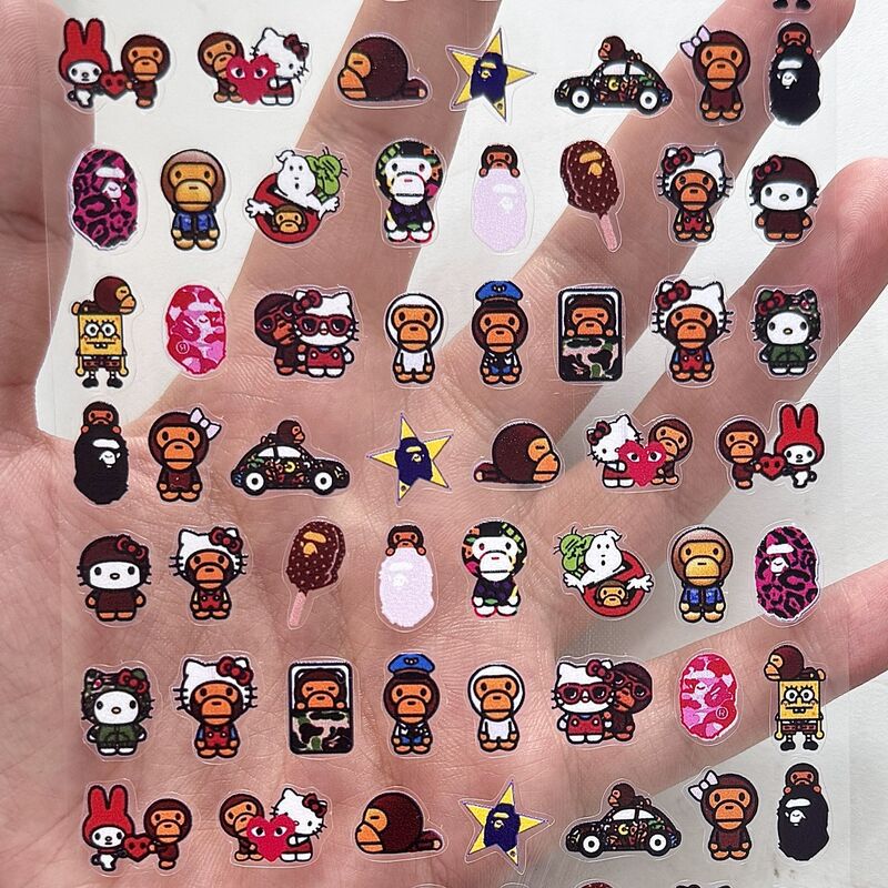 Cute Cartoon New Kt Cat Black Ape Nail Stickers Nail Phone iPad Embossed Stereo Decorative Stickers