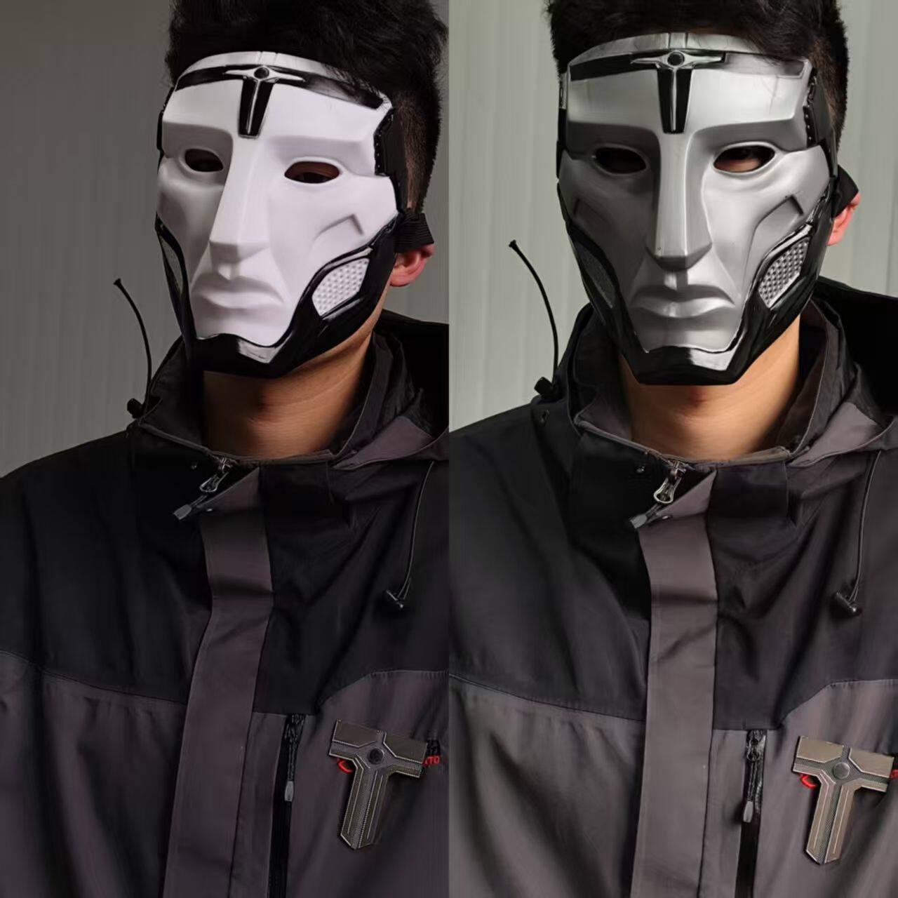 Delta Warden Mask 3D-Printed Geheros Cosplay Mask, Adjustable Universal Style with Elastic Strap