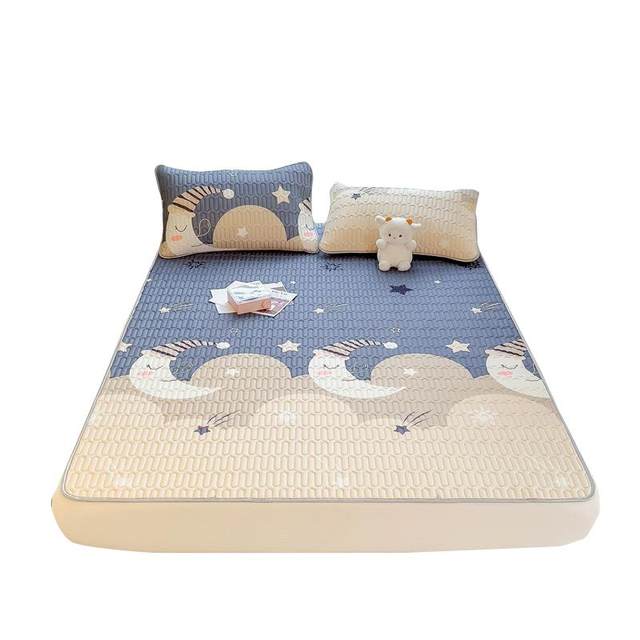 Ice silk latex mat three-piece set for children in summer washable student dormitory bed single person double air conditioning soft mat