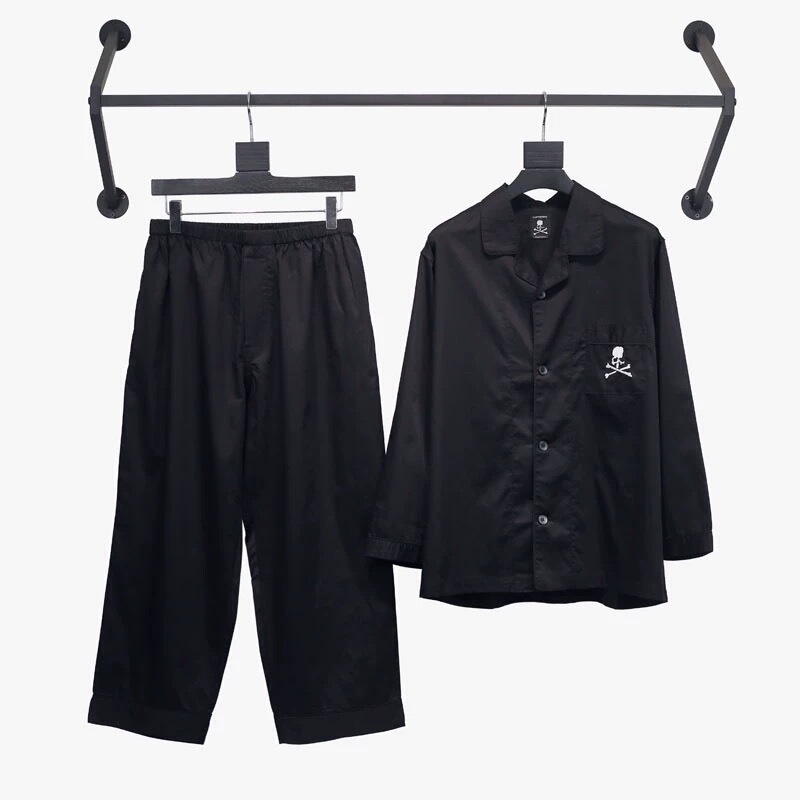 Mastermind Spring and Summer Ice-Silk Satin Skull Pajamas Pajama Pants Mmj Unisex Loose Casual Sleepwear Loungewear