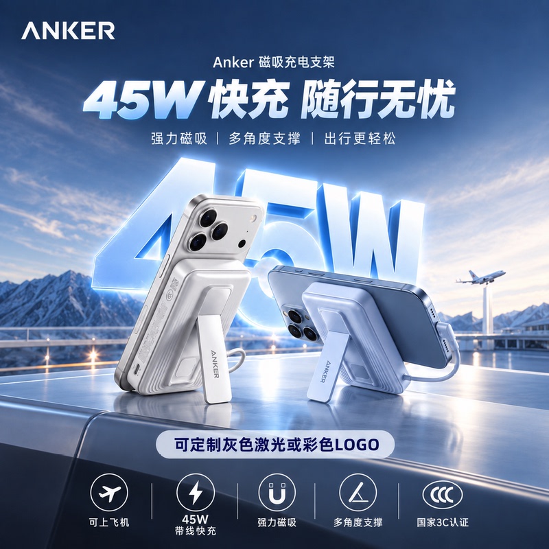 Anker Power Bank with Built-In Cable, 45W Fast Charging, 10000Mah, Ultra-Thin, Portable, New National Standard, Suitable for Airplanes Anker Power Bank with Built-In Cable, 45W Fast Charging, 10000Mah, Ultra-Thin, Portable, New National Standard, Suitable for Airplanes