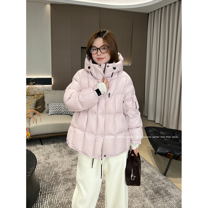 Jojo Private Label 95% White Duck down Stand Collar Hooded Slimming Plus Size Women's down Jacket Mk13428 Jojo Private Label 95% White Duck down Stand Collar Hooded Slimming Plus Size Women's down Jacket Mk13428