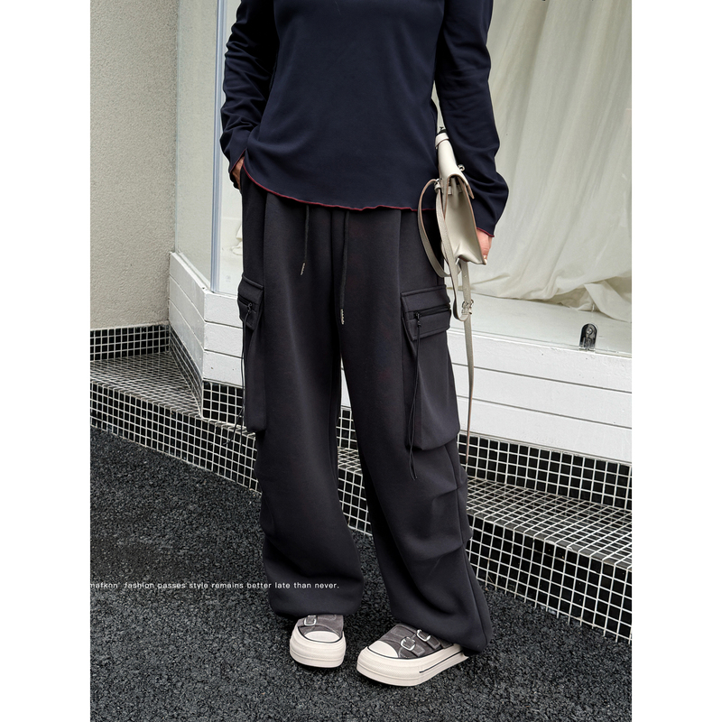 Jojo's Private Clothing |   High-Weight Knit Sweatpants, Plus-Size Pants, Autumn and Winter Three-Dimensional Workwear Casual Pants Mk15609