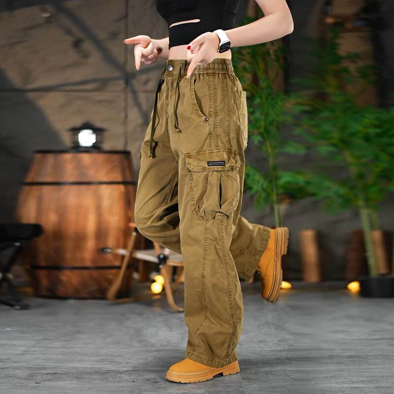 High-End American-Style Work Pants, Washed Pure Cotton, Unisex, Summer Thin Style, Youthful Trendy Breathable Pocket Straight-Leg Long Pants