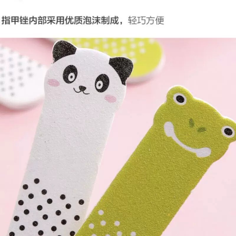 Cute Cartoon Animal Nail File, Children's Mini Manicure Tool, Panda and Frog Shaped Manicure Set, Lightweight
