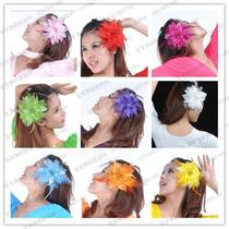 Latin dance tiara square dance classical dance floral headdress Latin dance performance modeling stage performance feather head flower