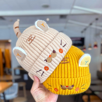 Baby Hat, Autumn and Winter Style, Cute and Super Adorable, Woolen Hat for Infants and Young Children, Winter Warm Ear Protection, Baby Knitted Pullover Hat