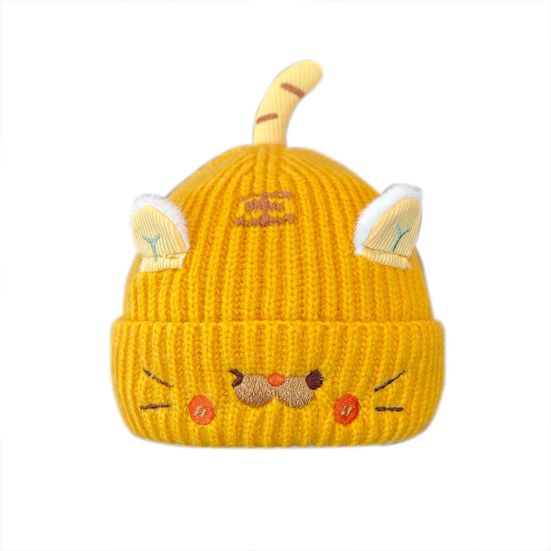 Baby Hat, Autumn and Winter Style, Cute and Super Adorable, Woolen Hat for Infants and Young Children, Winter Warm Ear Protection, Baby Knitted Pullover Hat