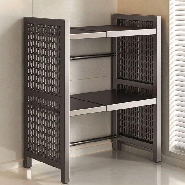 Factory kitchen promotion microwave oven storage rack for pot double-layer pot rack multi-layer household kitchen utensil storage retractable oven storage