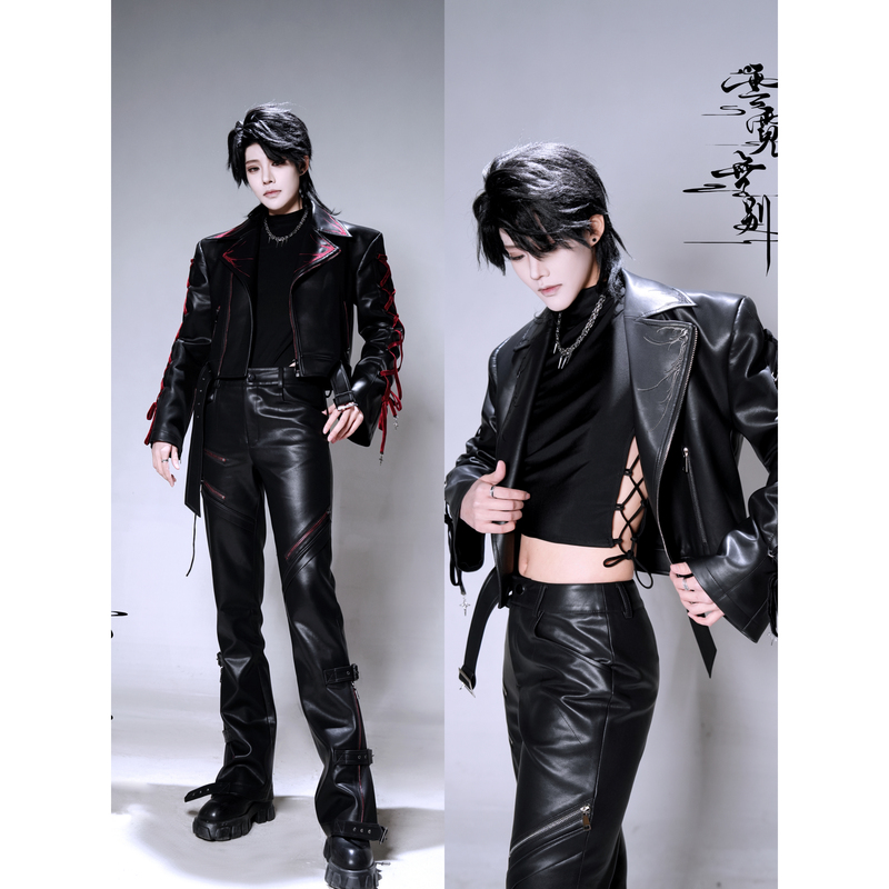【In Stock】Yun Ni Wubei's "Fortune Bat" Series Leather Jacket/Leather Pants/Tie-In Inner Layer Set 【In Stock】Yun Ni Wubei's "Fortune Bat" Series Leather Jacket/Leather Pants/Tie-In Inner Layer Set